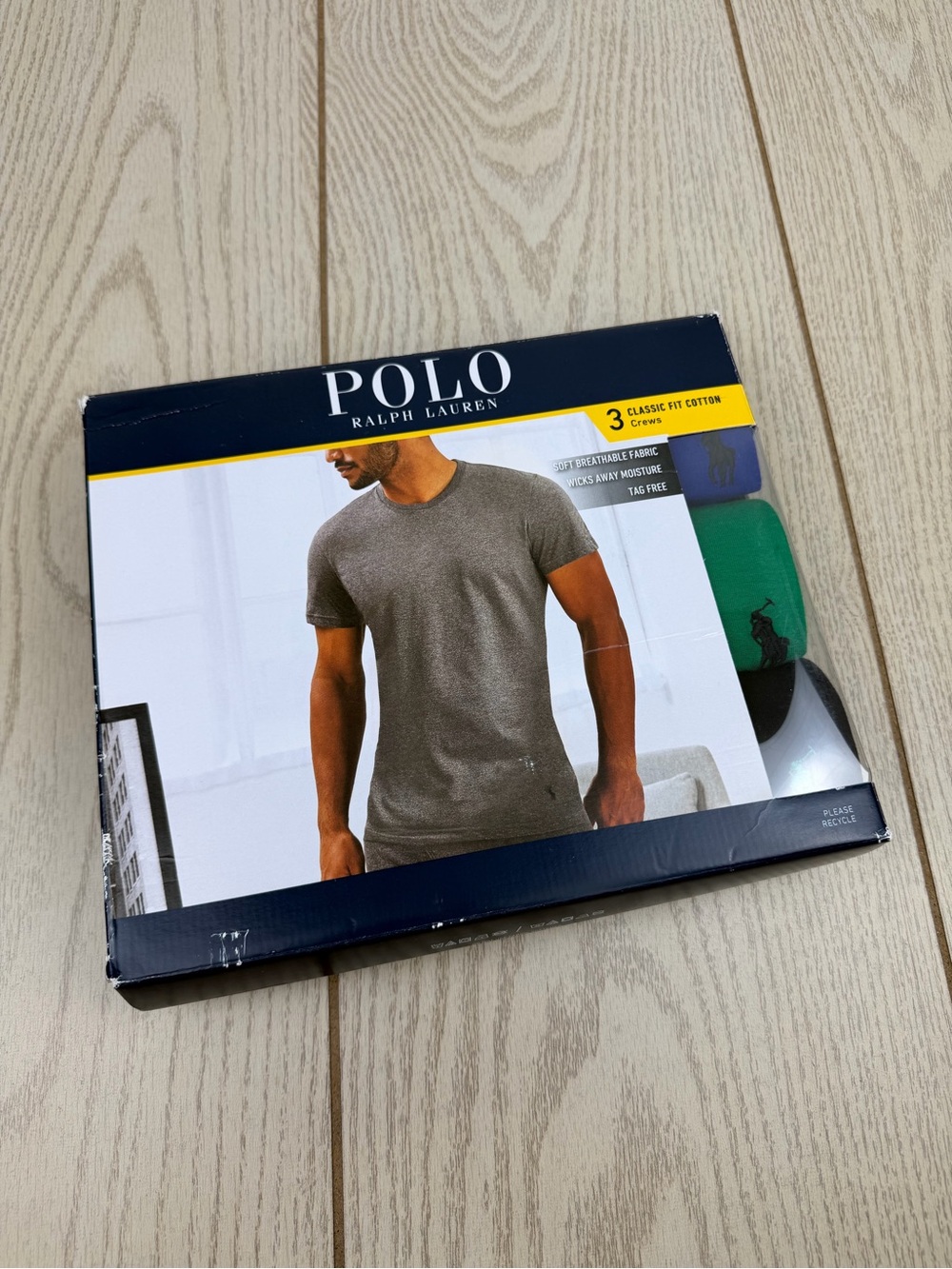 Polo Ralph Lauren Men's 3 Pack Classic Fit Cotton Crews Large Multi $49.50